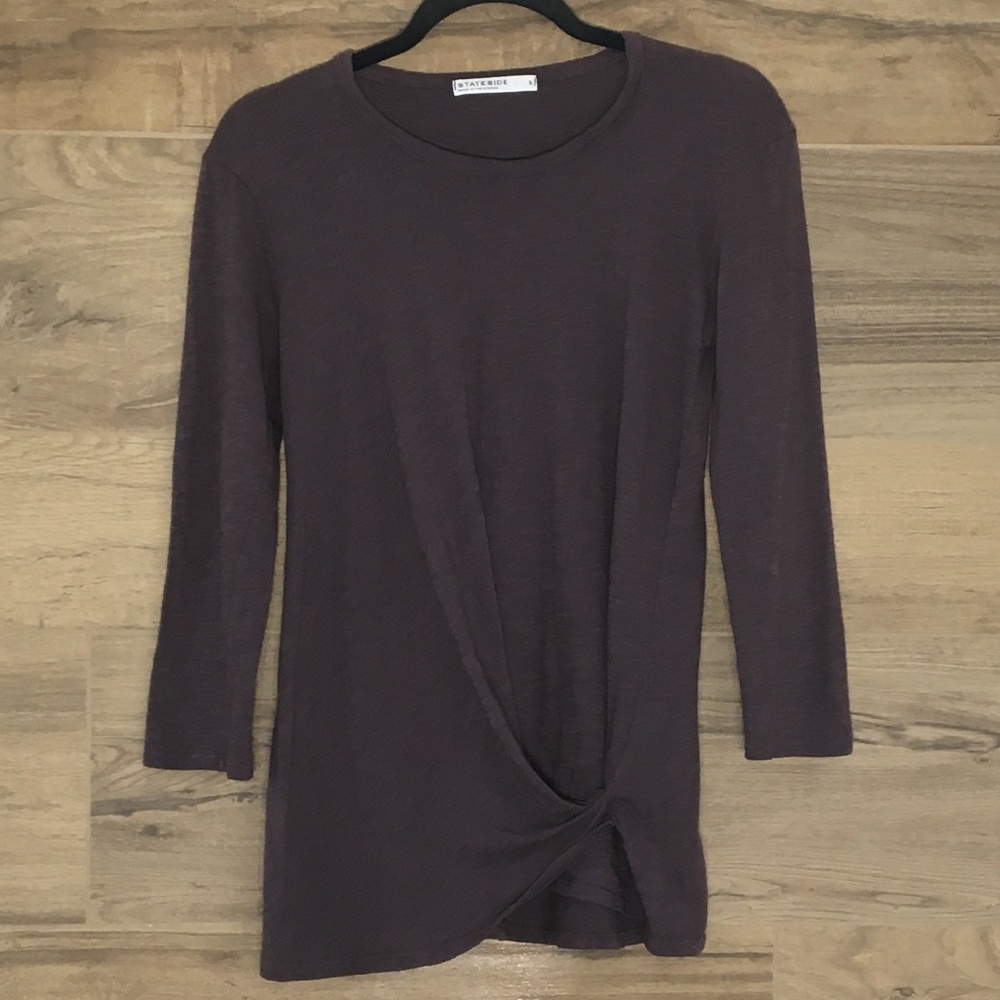 Stateside 3/4 Sleeve Red Knotted Top
